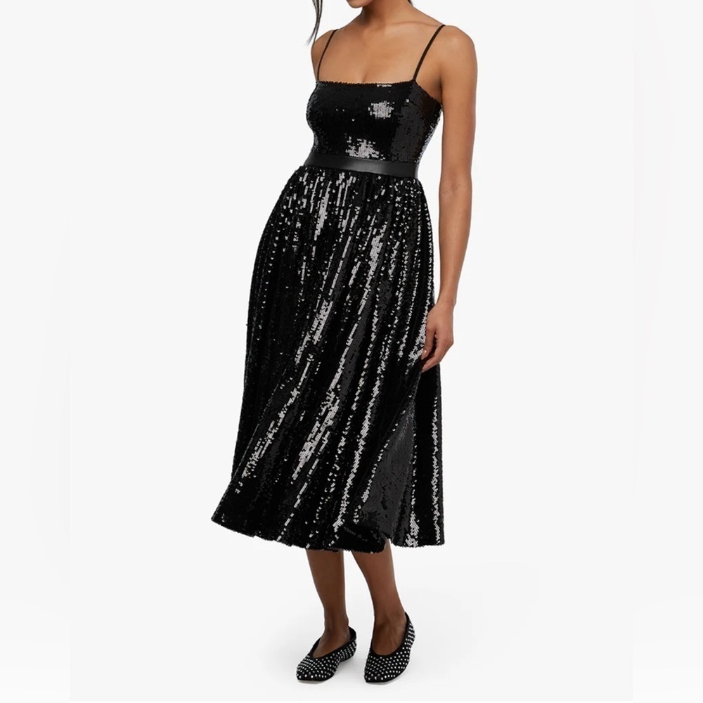 WeWoreWhat Black Sequin Midi Dress in Size 2 - Picture 2 of 5